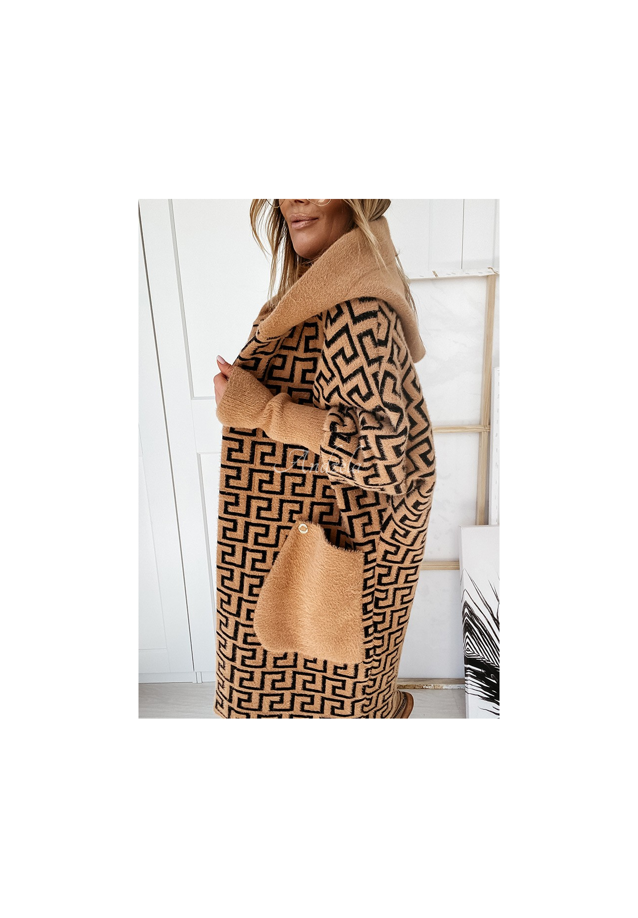 Cocomore Viviano camel long alpaca coat