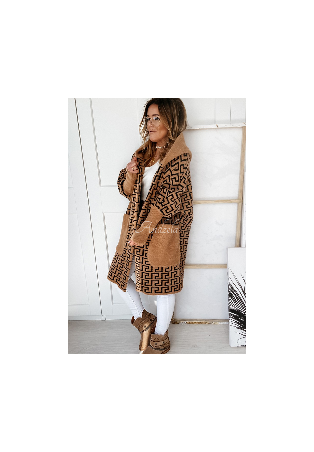 Cocomore Viviano camel long alpaca coat