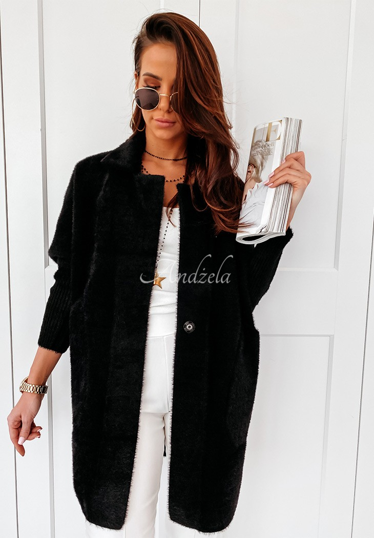 Royal oversize alpaca coat black