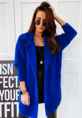 Royal cobalt alpaca oversize coat