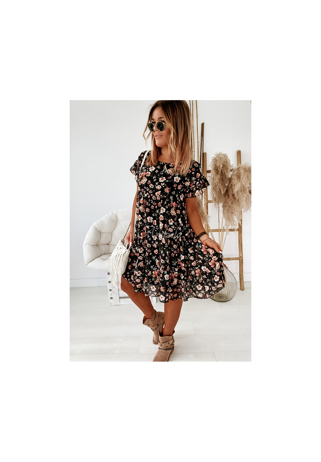 Bellarose floral dress black
