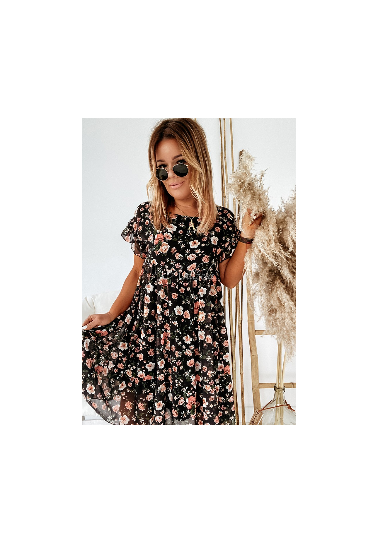 Bellarose floral dress black