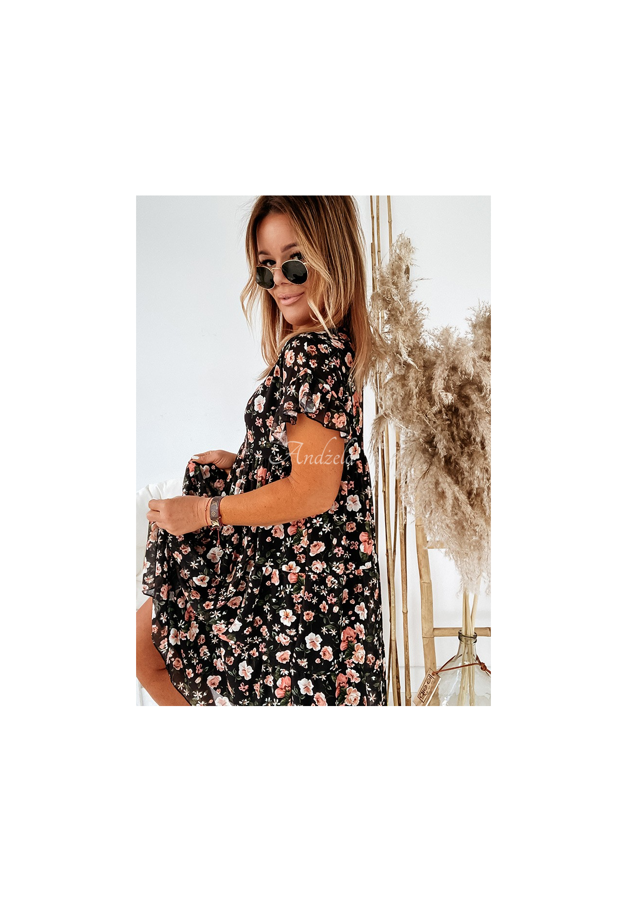 Kwiecista sukienka Bellarose czarna