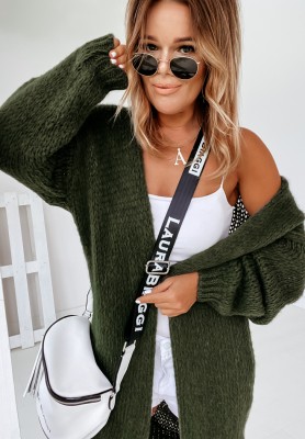 Bueno khaki long knitted cardigan