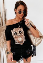 Bluzka Owl Black
